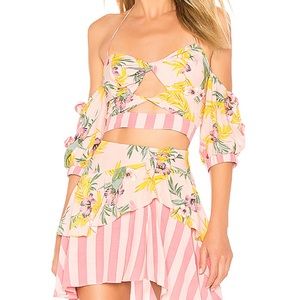 Floral crop top and skirt set